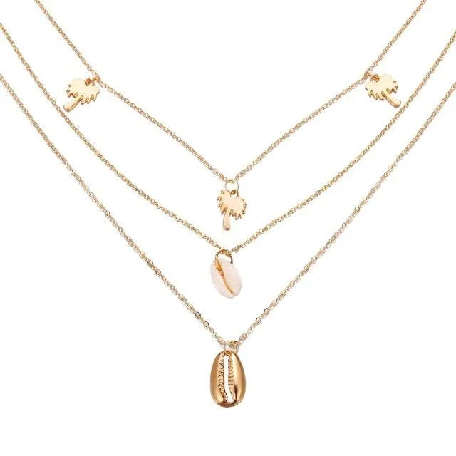 17KM Multilayer Crystal Moon Necklaces & Pendants