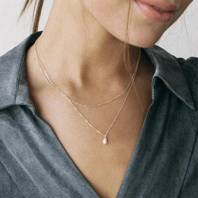 17KM Multilayer Crystal Moon Necklaces & Pendants