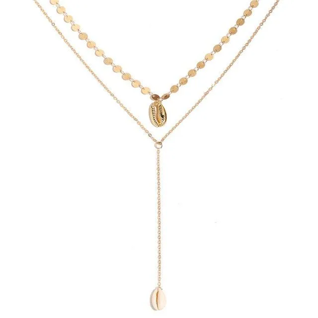17KM Multilayer Crystal Moon Necklaces & Pendants