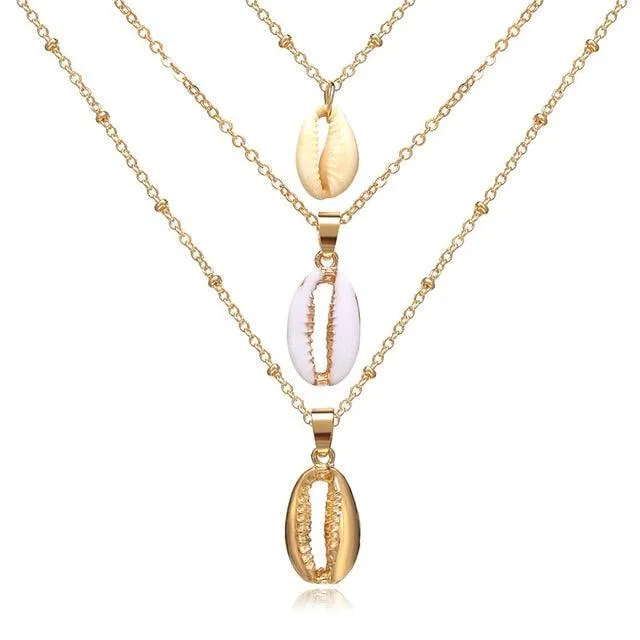 17KM Multilayer Crystal Moon Necklaces & Pendants
