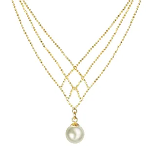 18K Gold Pearl Choker Necklaces for Women, Girls