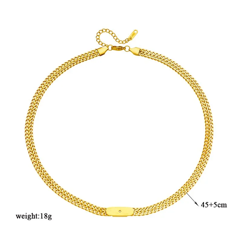 316L Stainless Steel Gold Color Thick Chains Necklace For Women