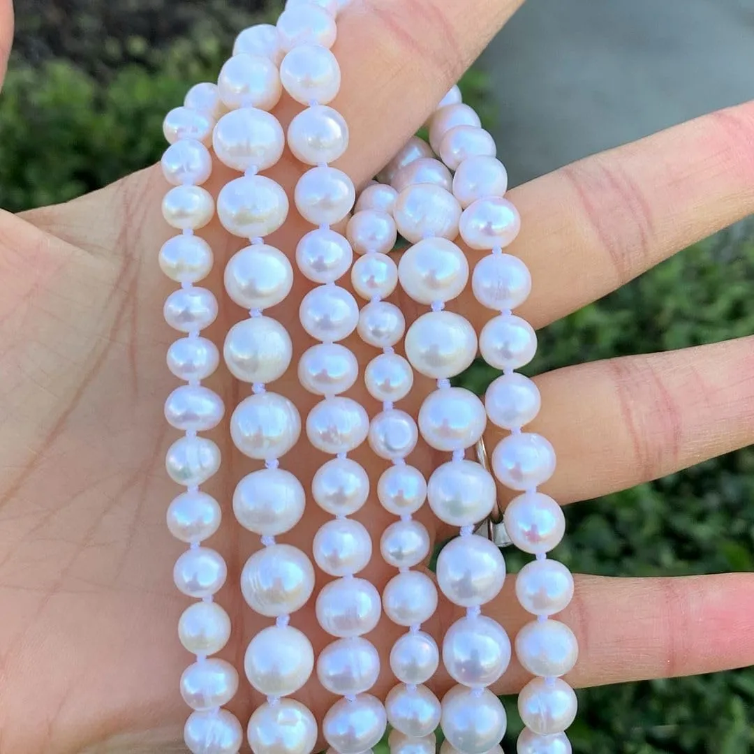 Adabele Authentic Natural Grade A Round White Cultured Freshwater Pearl Necklace Jewelry for Women Anniversary Birthday Mother Gifts