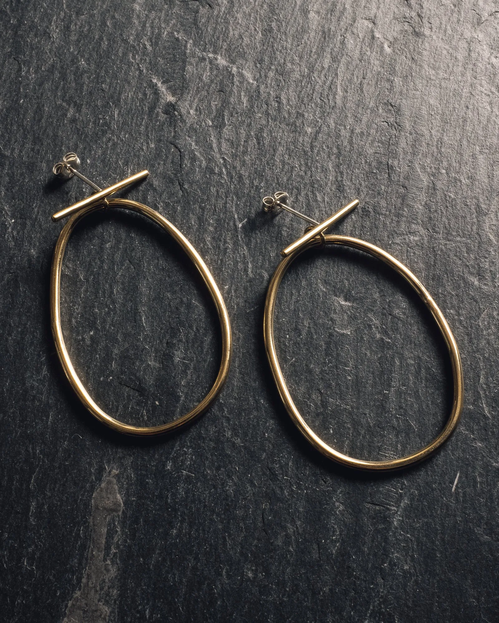 Another Feather Ovale Earrings, Bronze