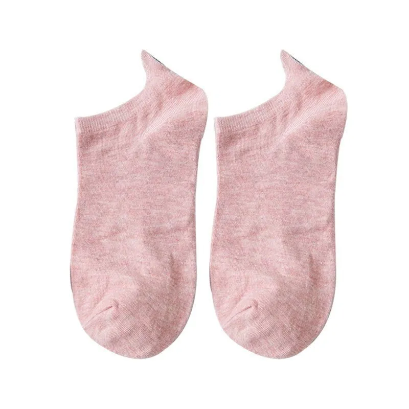 Anysox 5 Pairs One Size 4-5 Pink Fashion Funny Unisex Stereoscopic Heel Embroidered Women Candy Color Cotton Short Cute Socks