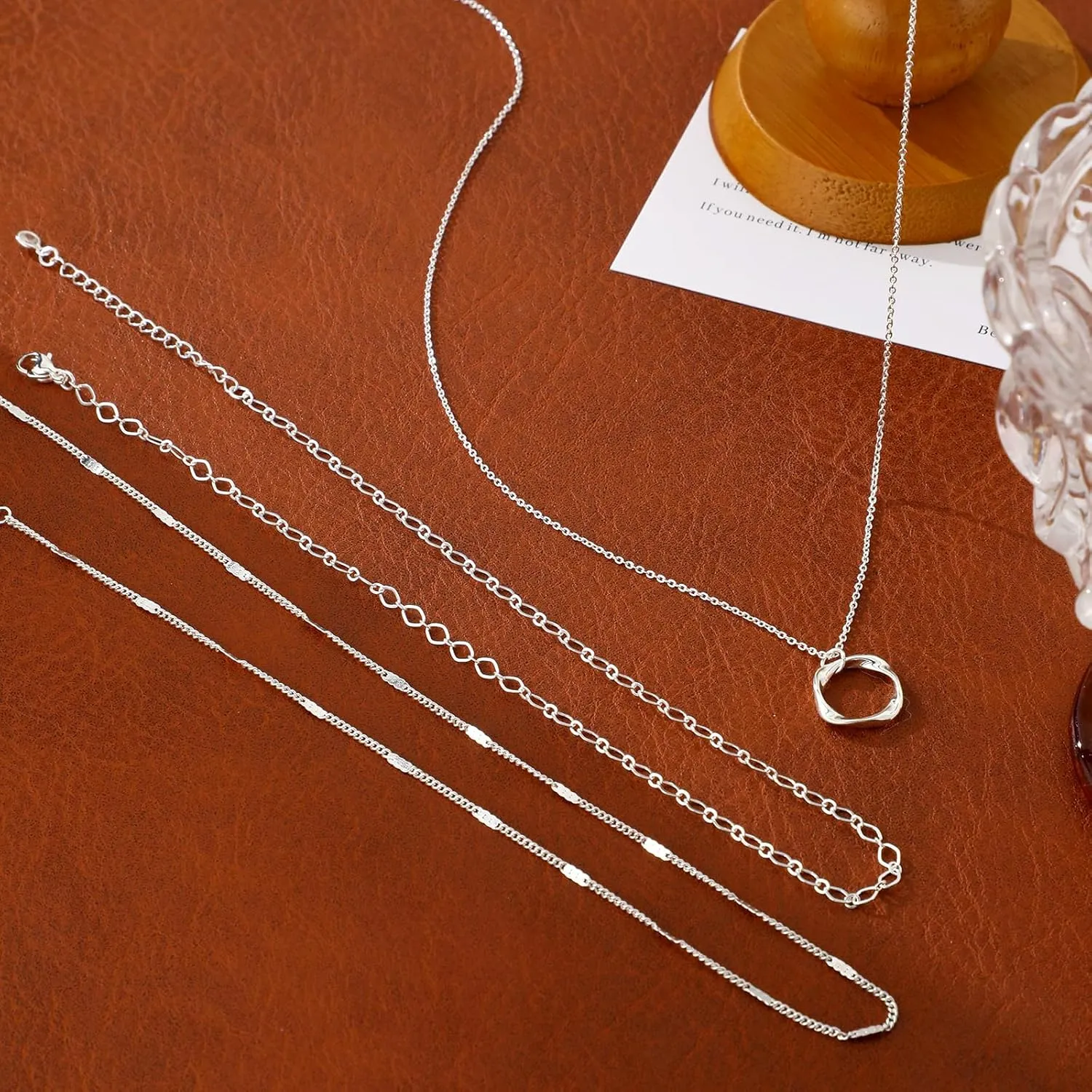 ASCOMY Layered Necklaces for Women Gold Necklace 14K Gold/Silver Plated Pendant Necklace Layered Cross Necklace Paperclip Rope Bead Box Satellite Dot Chain Necklaces Gold Choker Trendy Jewelry Gift