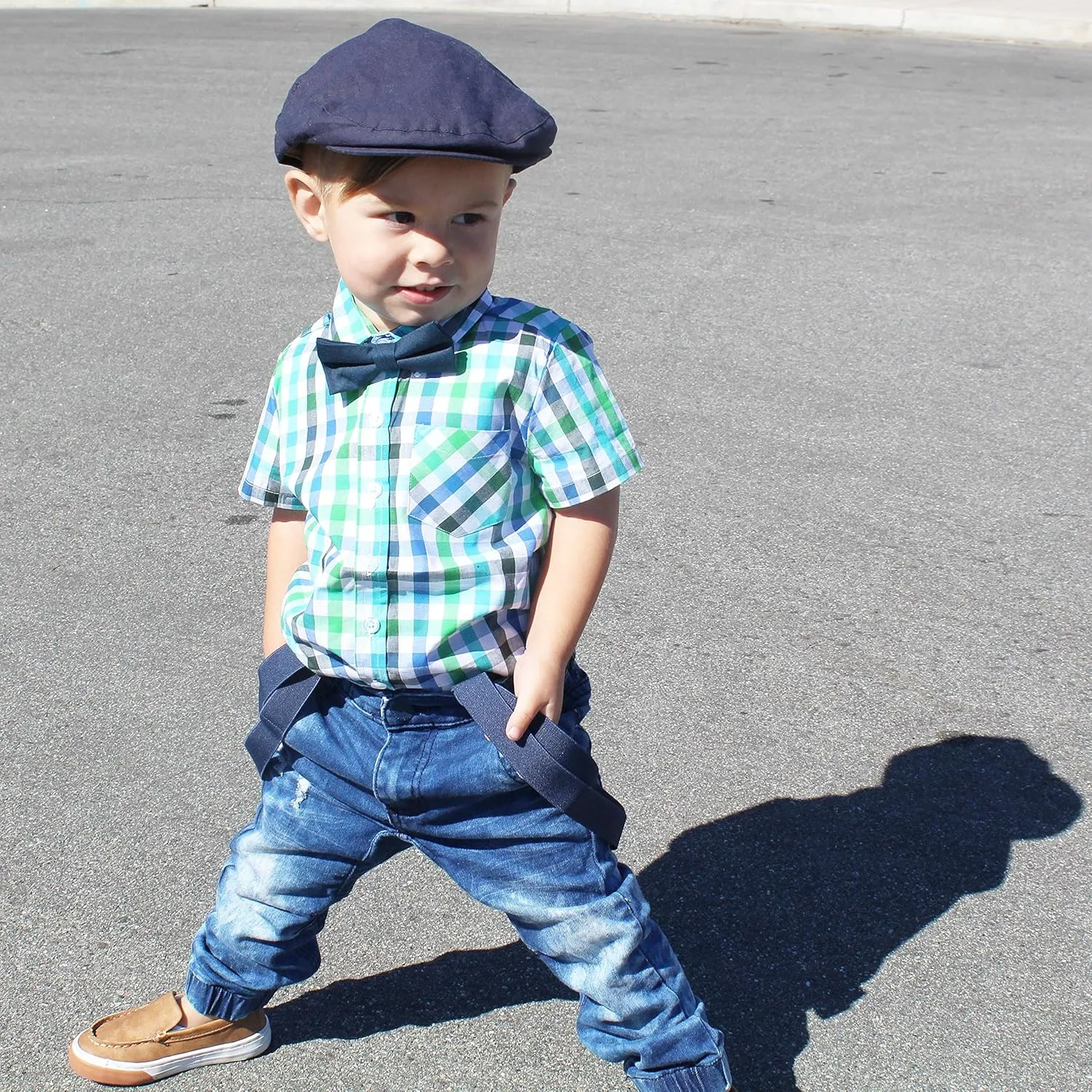 Born to Love Infant, Toddler Boys Pinstripe Driver Cap Baby Hat