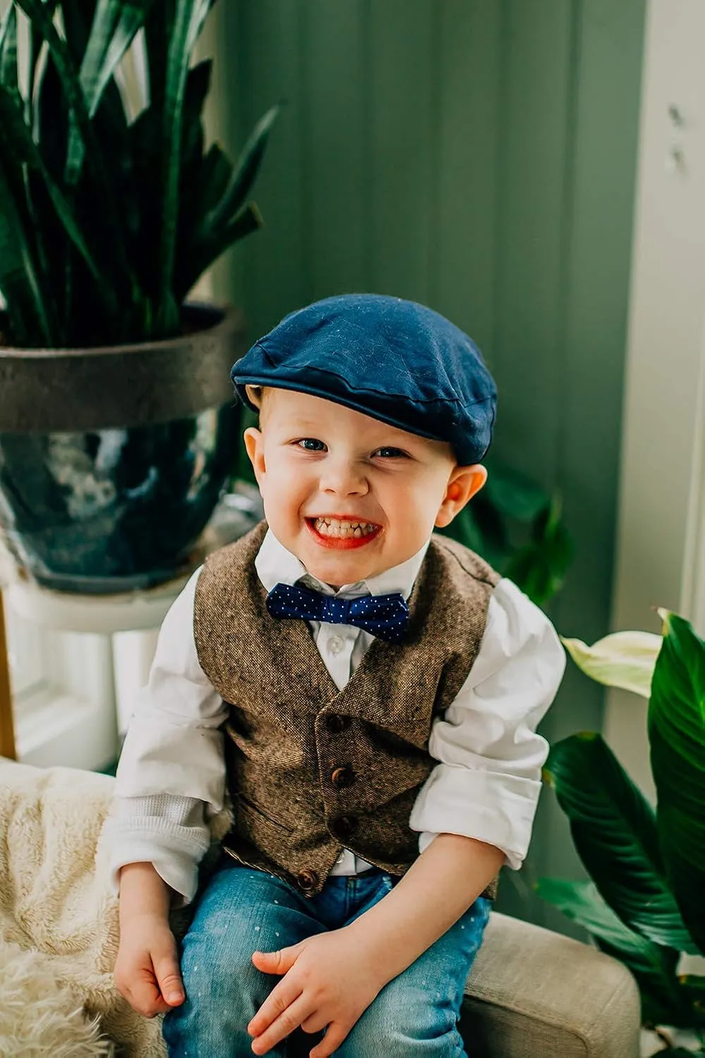 Born to Love Infant, Toddler Boys Pinstripe Driver Cap Baby Hat