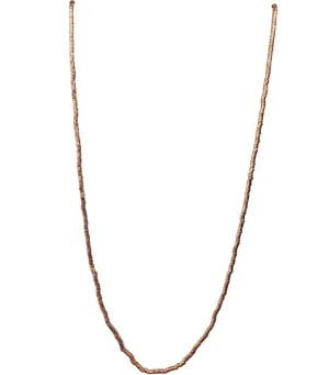 Brushed Rose Gold Tube Necklace