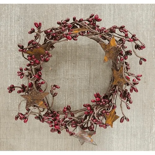 Burgundy Pip Candle Ring - 4"