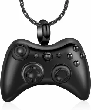 constantlife Cremation Jewelry for Ashes Stainless Steel Gamepad Urn Necklace Keepsake Game Controller Pendant Memorial Gift for Men Boy