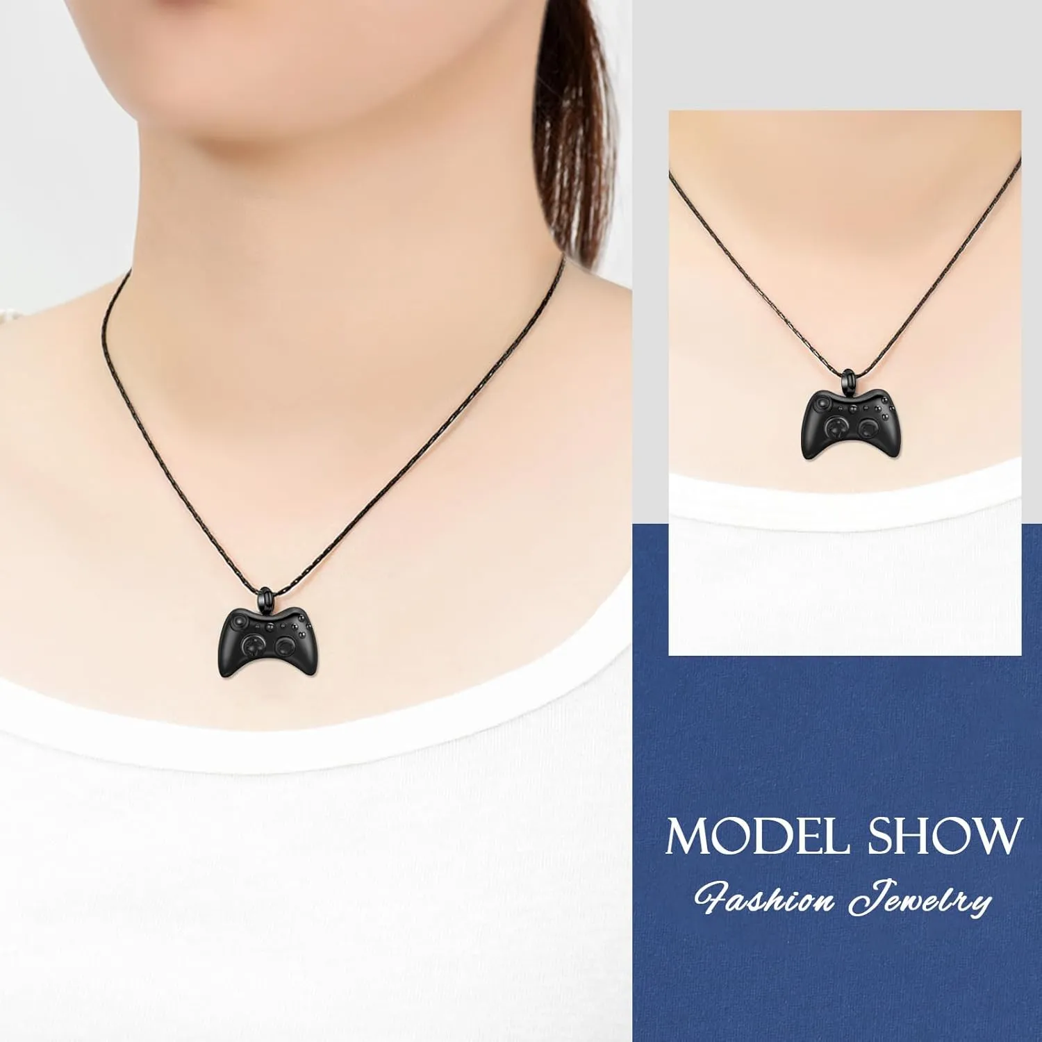 constantlife Cremation Jewelry for Ashes Stainless Steel Gamepad Urn Necklace Keepsake Game Controller Pendant Memorial Gift for Men Boy