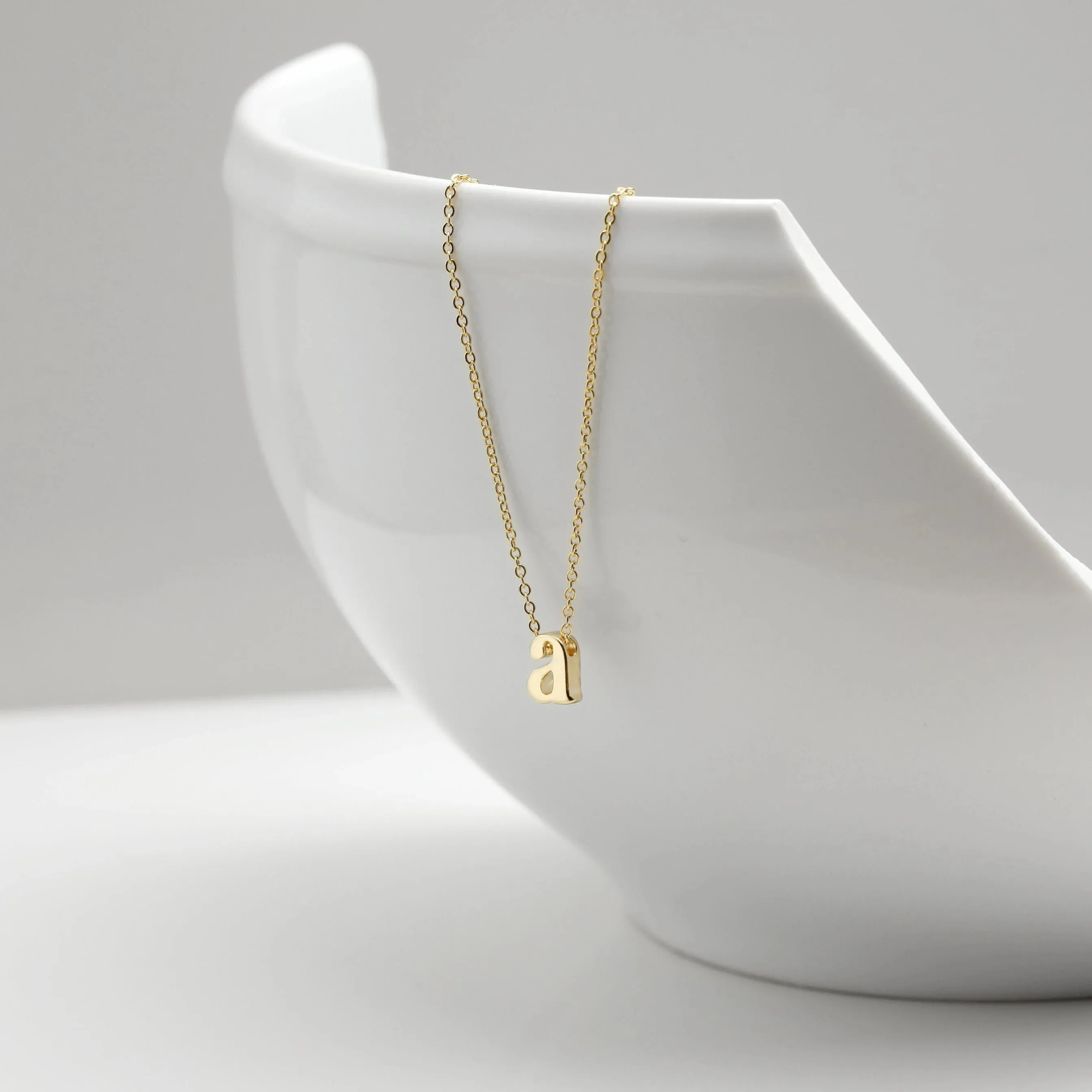 Cute Flowergirl Initial Charm Necklace