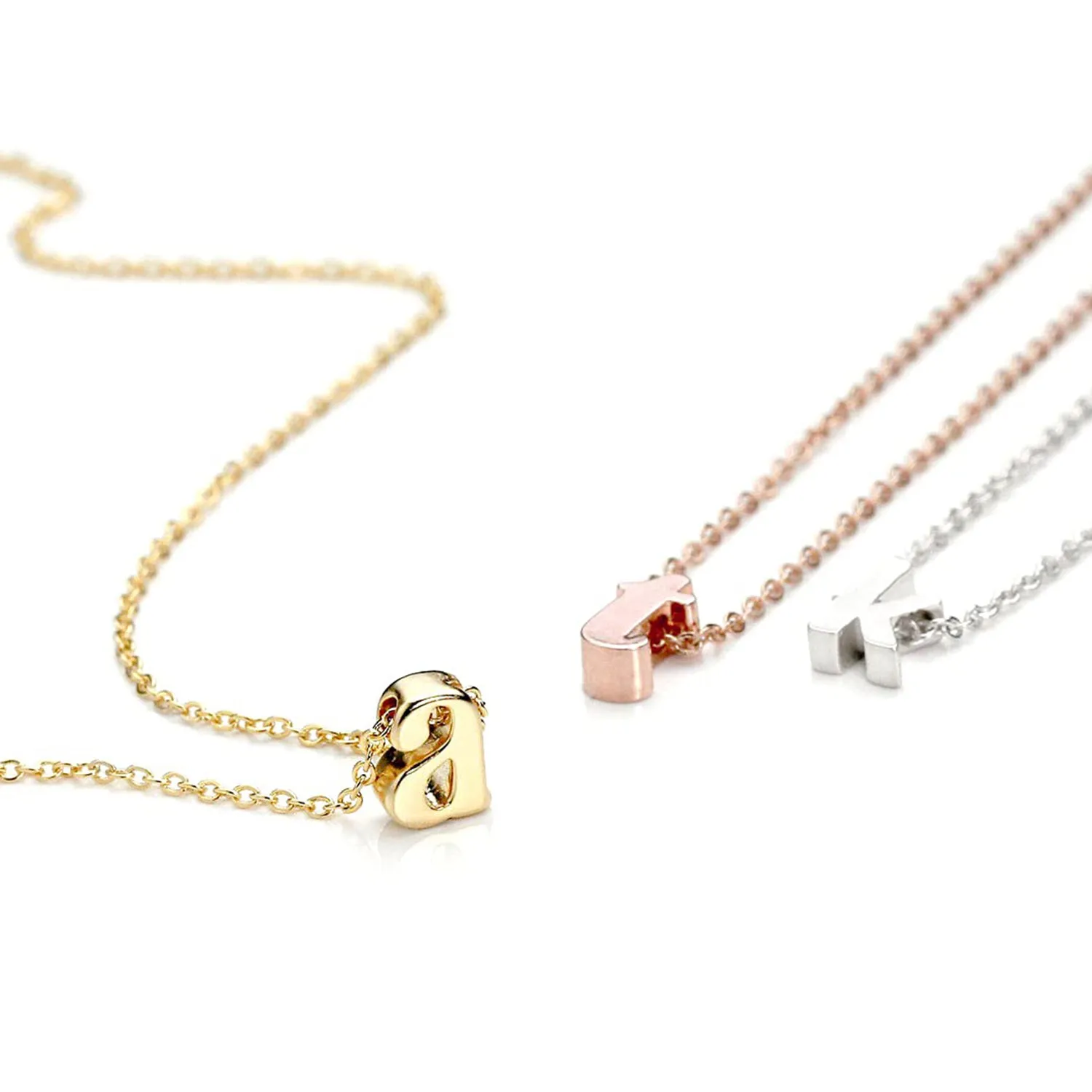 Cute Flowergirl Initial Charm Necklace