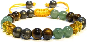 Energy Protection Crystal Handmade Adjustable Bead Bracelet Perfect for Men, Womens Gift - Gemstone Healing Stretch Bracelet Pulsera Para Hombre Mujer Stocking Stuffer