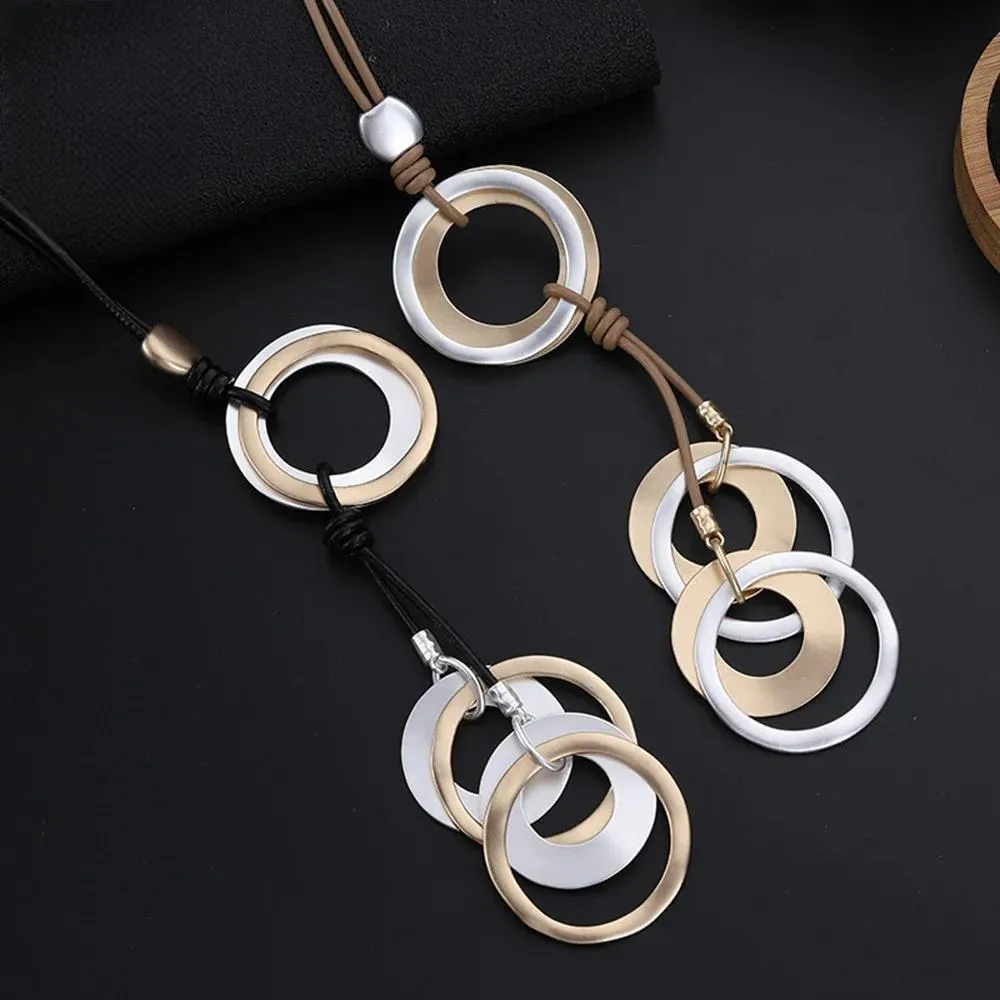 Fashion Geometric Necklace for Women Trendy Long Collar Chains