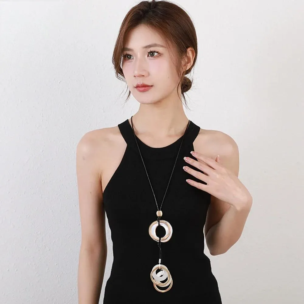 Fashion Geometric Necklace for Women Trendy Long Collar Chains
