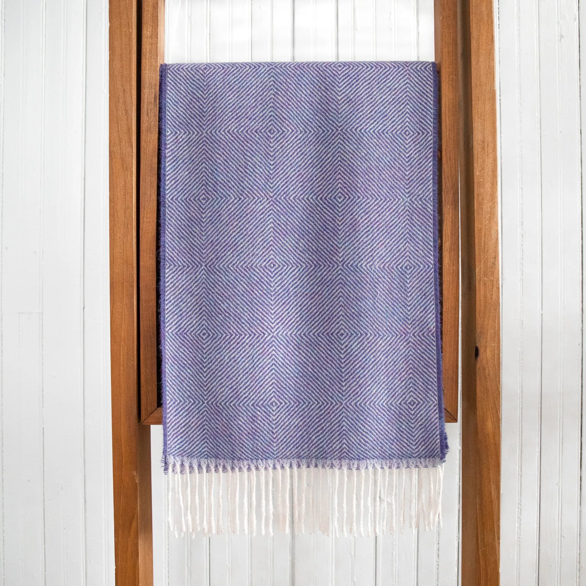 Fluff Diamond Pattern Baby Alpaca Scarf