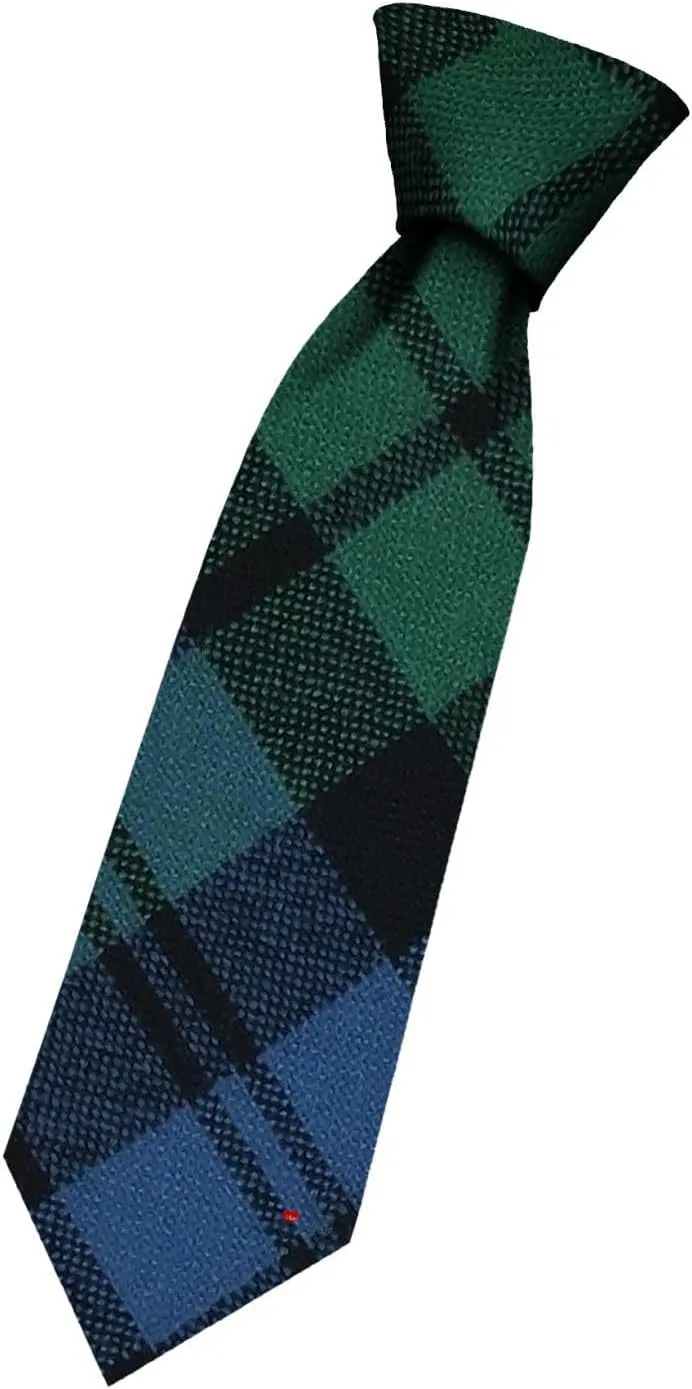 I LUV LTD Boys All Wool Tie Woven And Made in Scotland in Black Watch Ancient Tartan