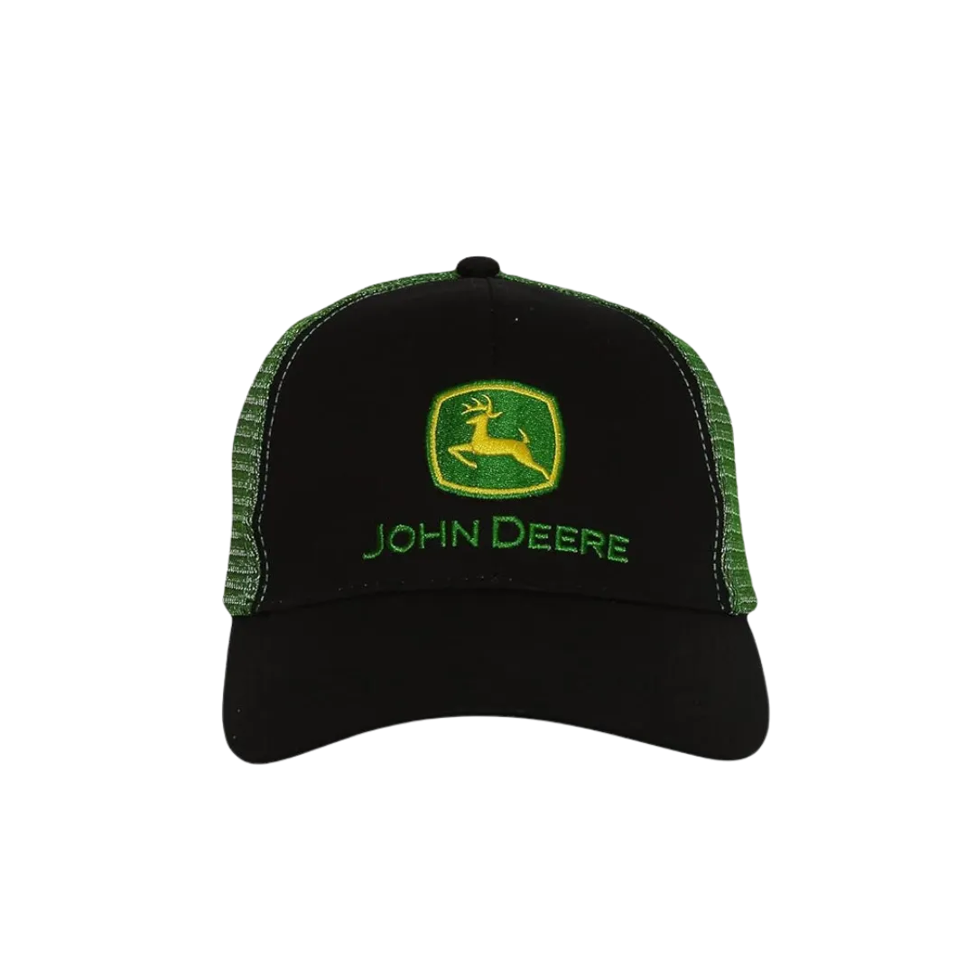 John Deere Men's Adjustable Trucker Green Black Cap