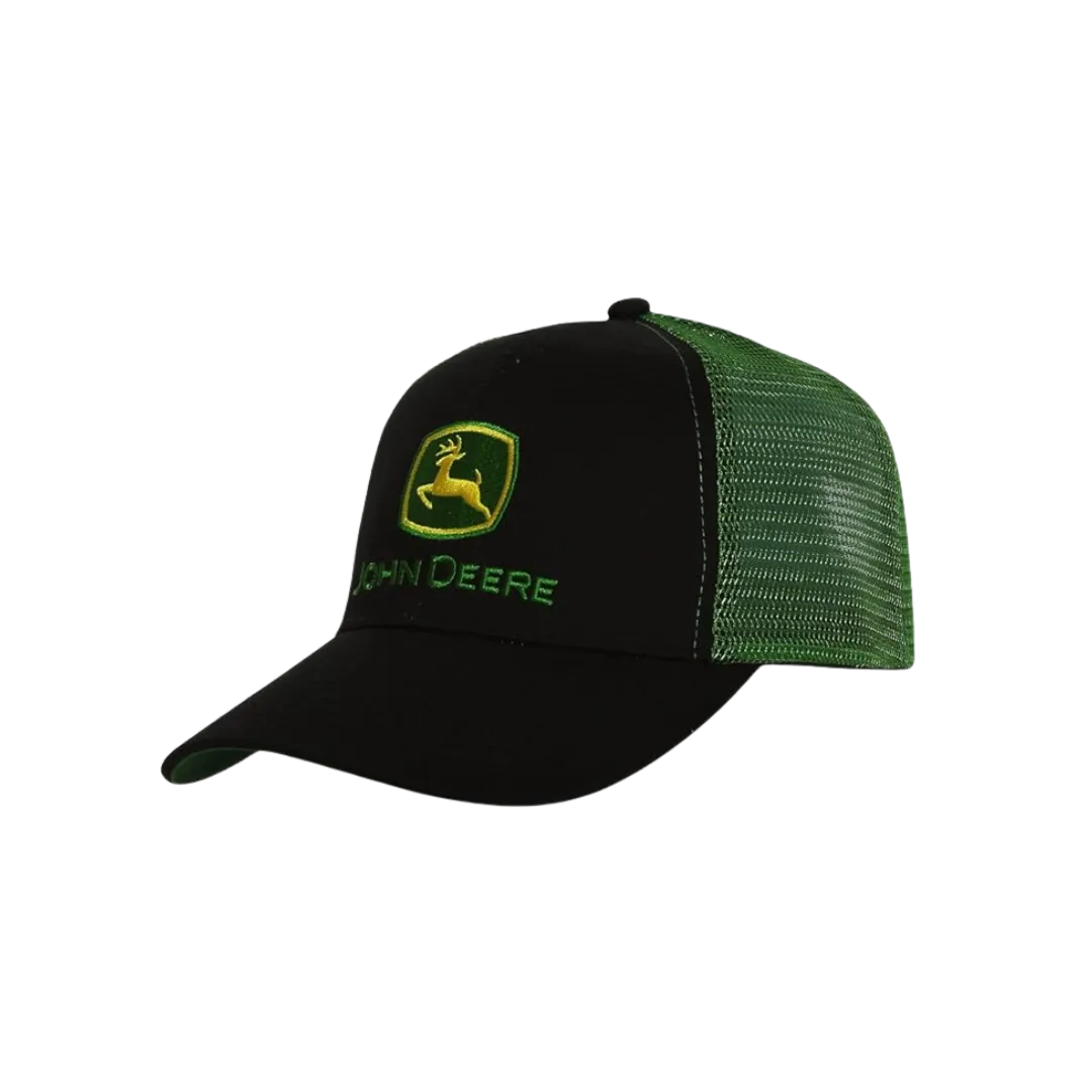 John Deere Men's Adjustable Trucker Green Black Cap