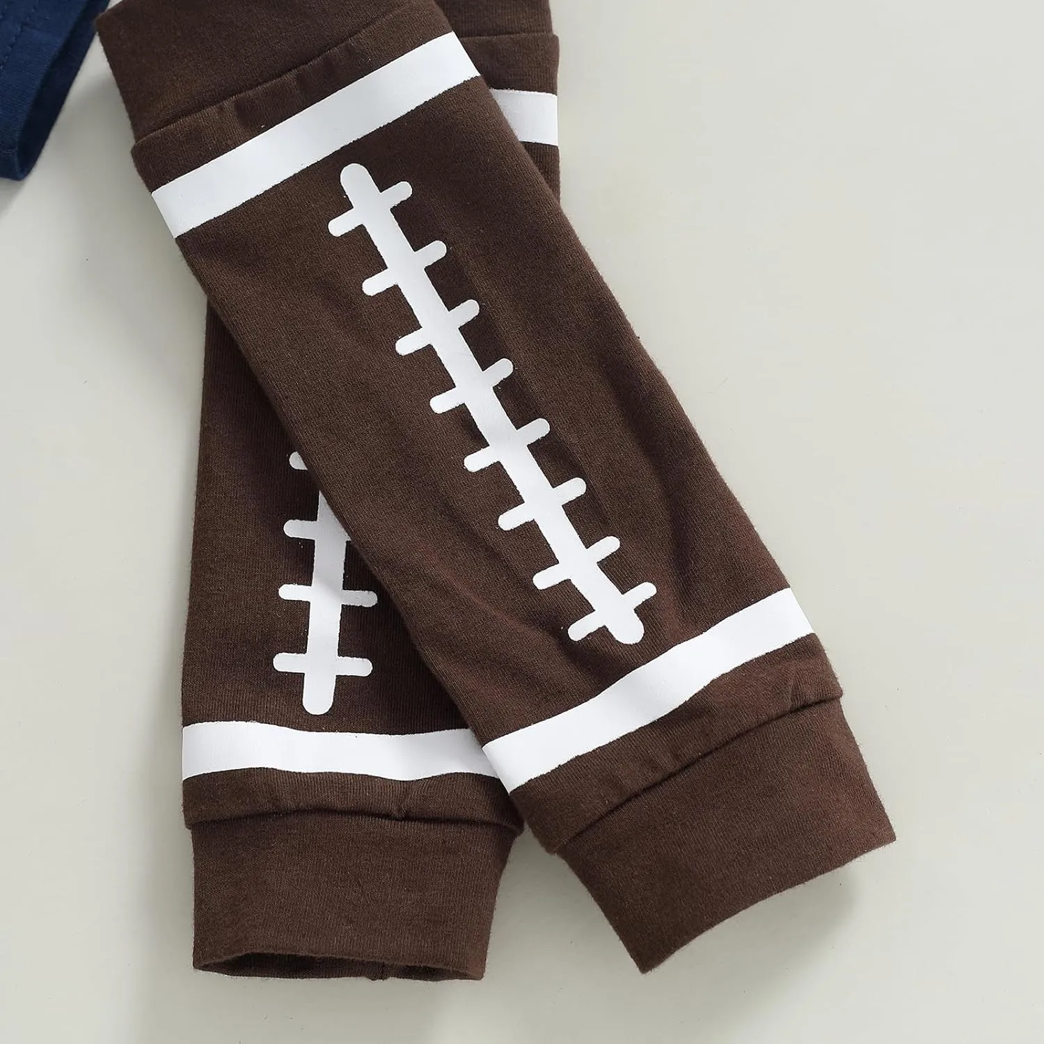 Kuriozud Watch Football with Daddy Outfits Baby Boy Football Jersey Onesie Football Romper Leg Warmer Set Fall Winter Clothes