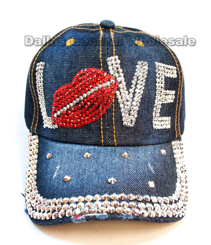 Ladies "LOVE" Fashion Denim Caps Wholesale