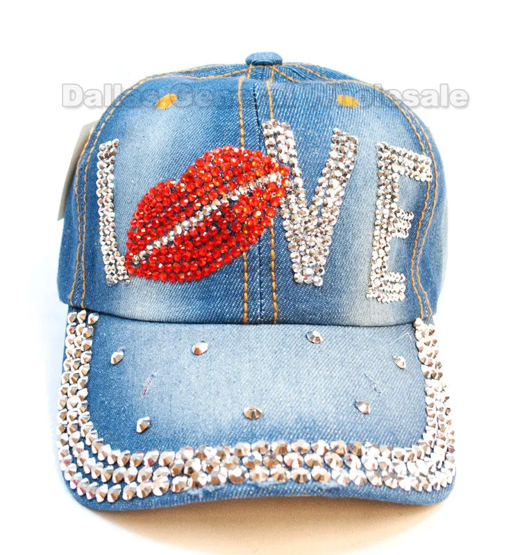 Ladies "LOVE" Fashion Denim Caps Wholesale
