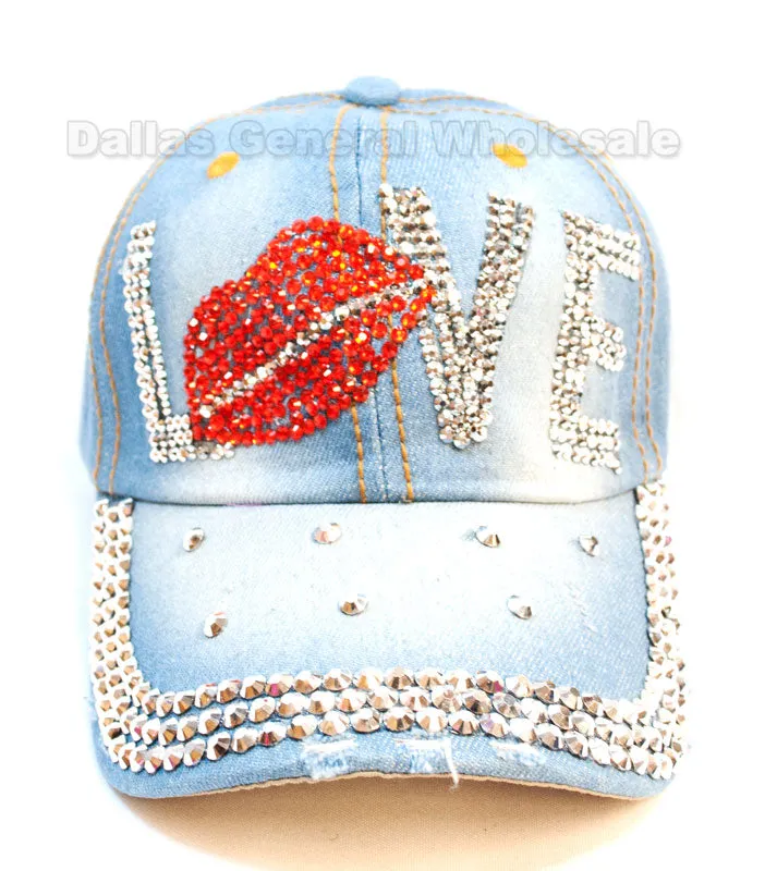 Ladies "LOVE" Fashion Denim Caps Wholesale