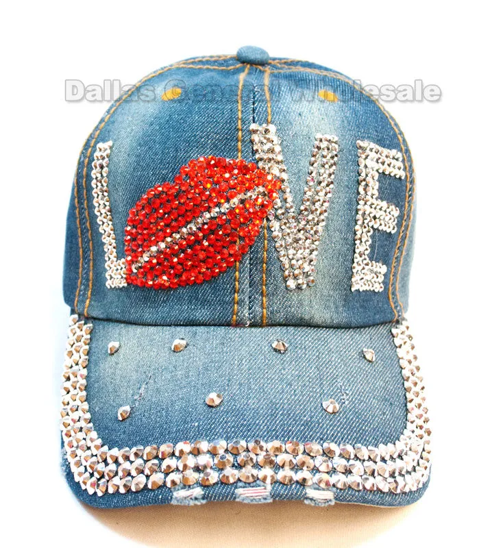 Ladies "LOVE" Fashion Denim Caps Wholesale