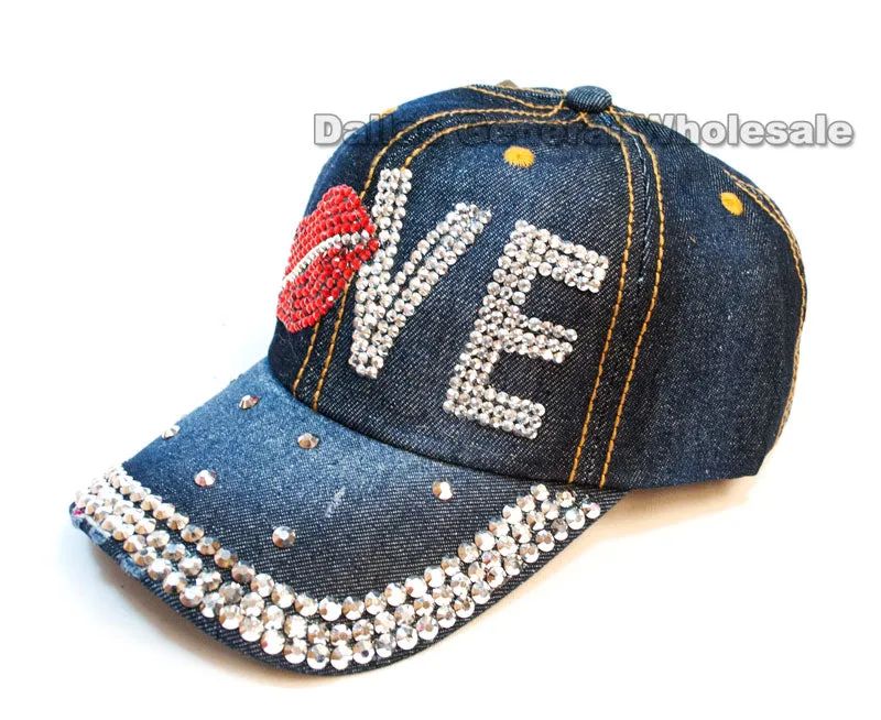 Ladies "LOVE" Fashion Denim Caps Wholesale