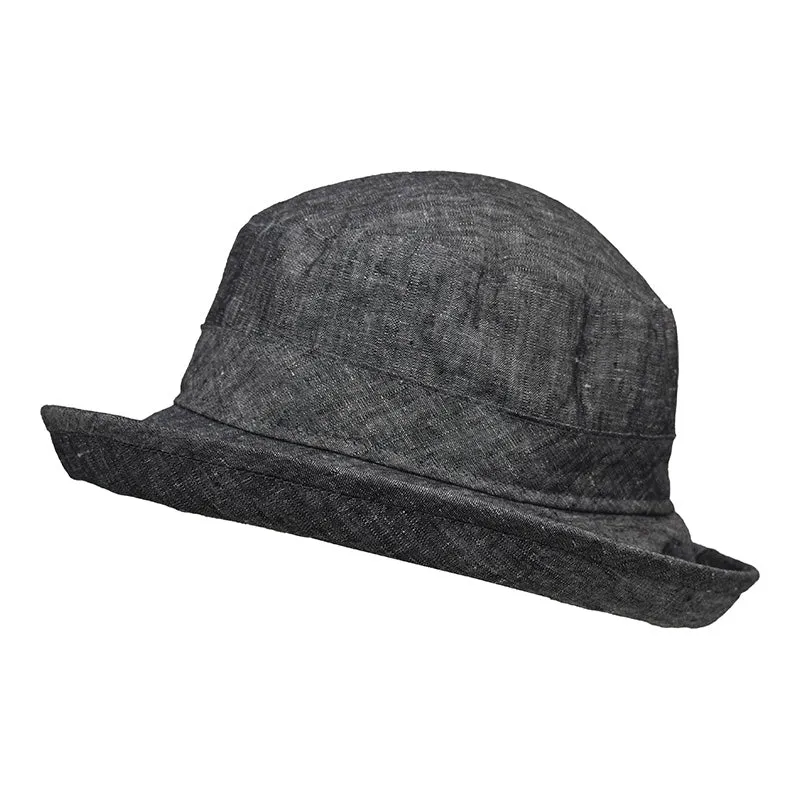 Linen Chambray Sun Protection Bowler Hat