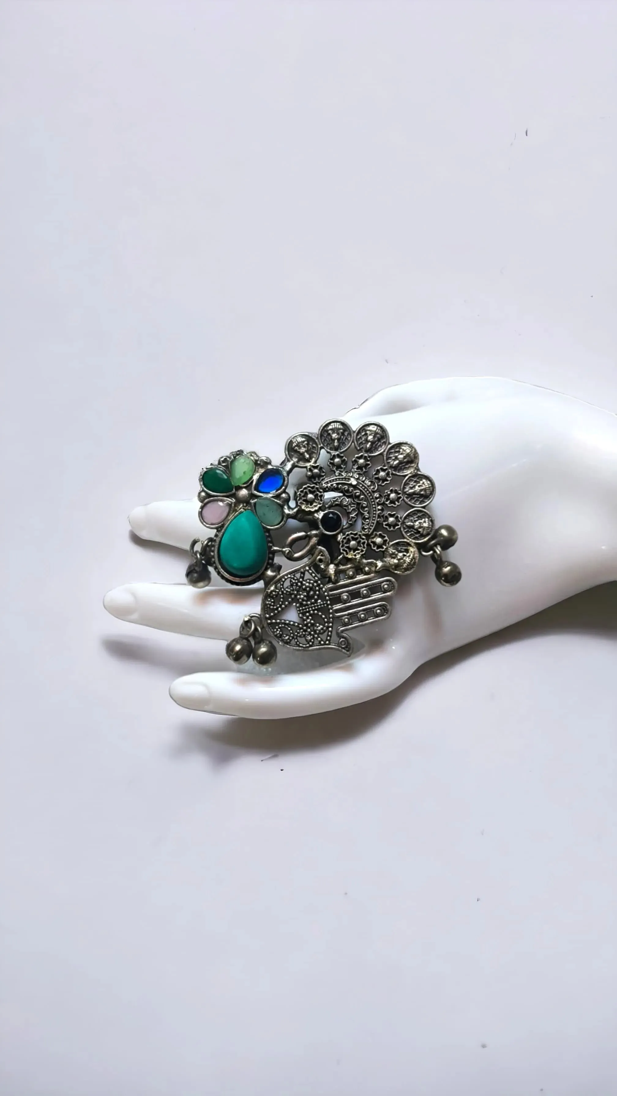 Maithili Silver Lookalike Oxidised Finger Ring
