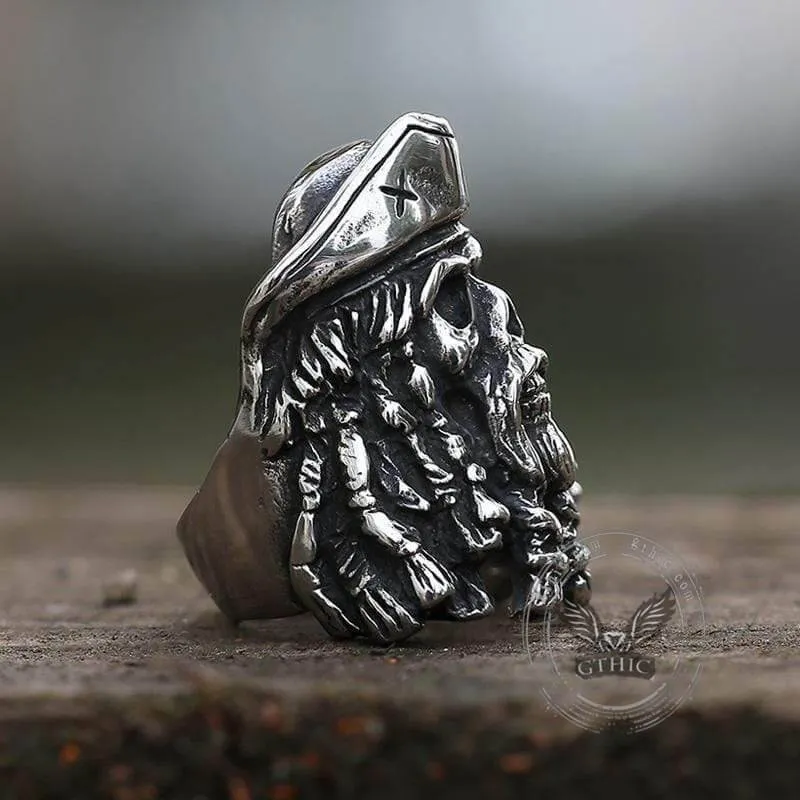 Pirate Captain Stainless Steel Skull Ring