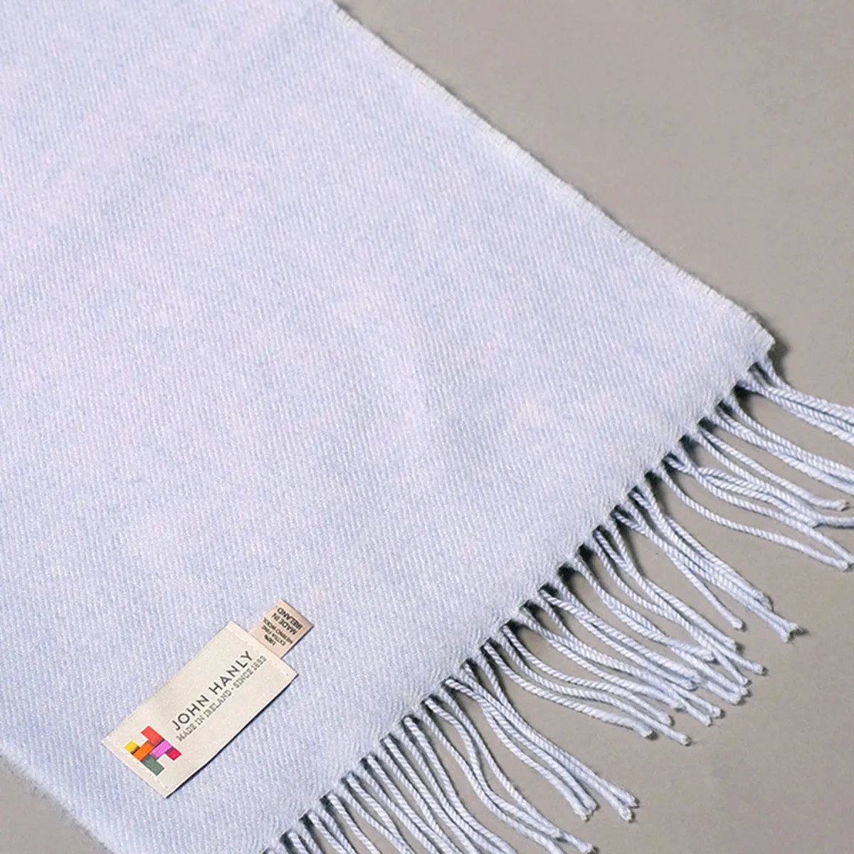 Pure merino wool scarf in Light Blue
