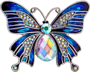 Scarf Ring Butterfly Gifts for Women, Diamante Neck Scarf Jewelry Clip Accessory in Gift Box, Dress Shawl Pin, Rhinestone Brooch Jewelry, Fashion Clips for Clothing, Neckerchief Buckle Ring