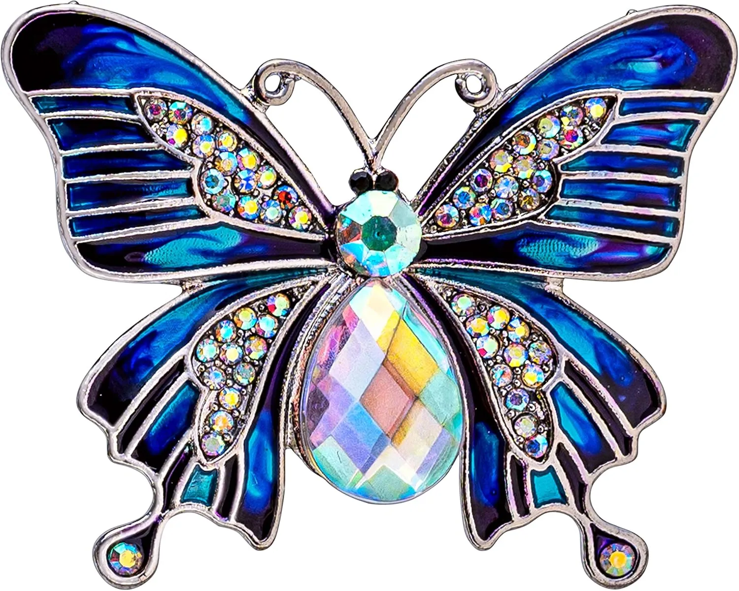 Scarf Ring Butterfly Gifts for Women, Diamante Neck Scarf Jewelry Clip Accessory in Gift Box, Dress Shawl Pin, Rhinestone Brooch Jewelry, Fashion Clips for Clothing, Neckerchief Buckle Ring