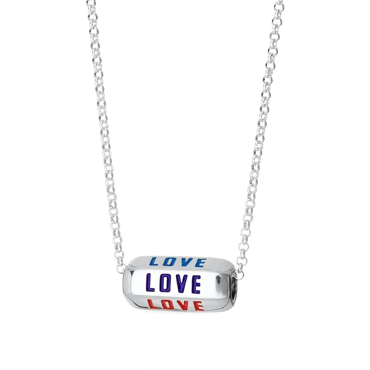 Silver Love is All Around Necklace (Rainbow)