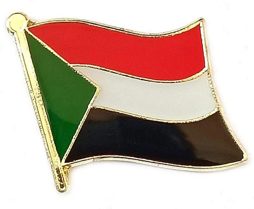 Sudan National Flag International Travel Small Pins Enamel Made Metal Souvenir for Hat Clothes Backpack