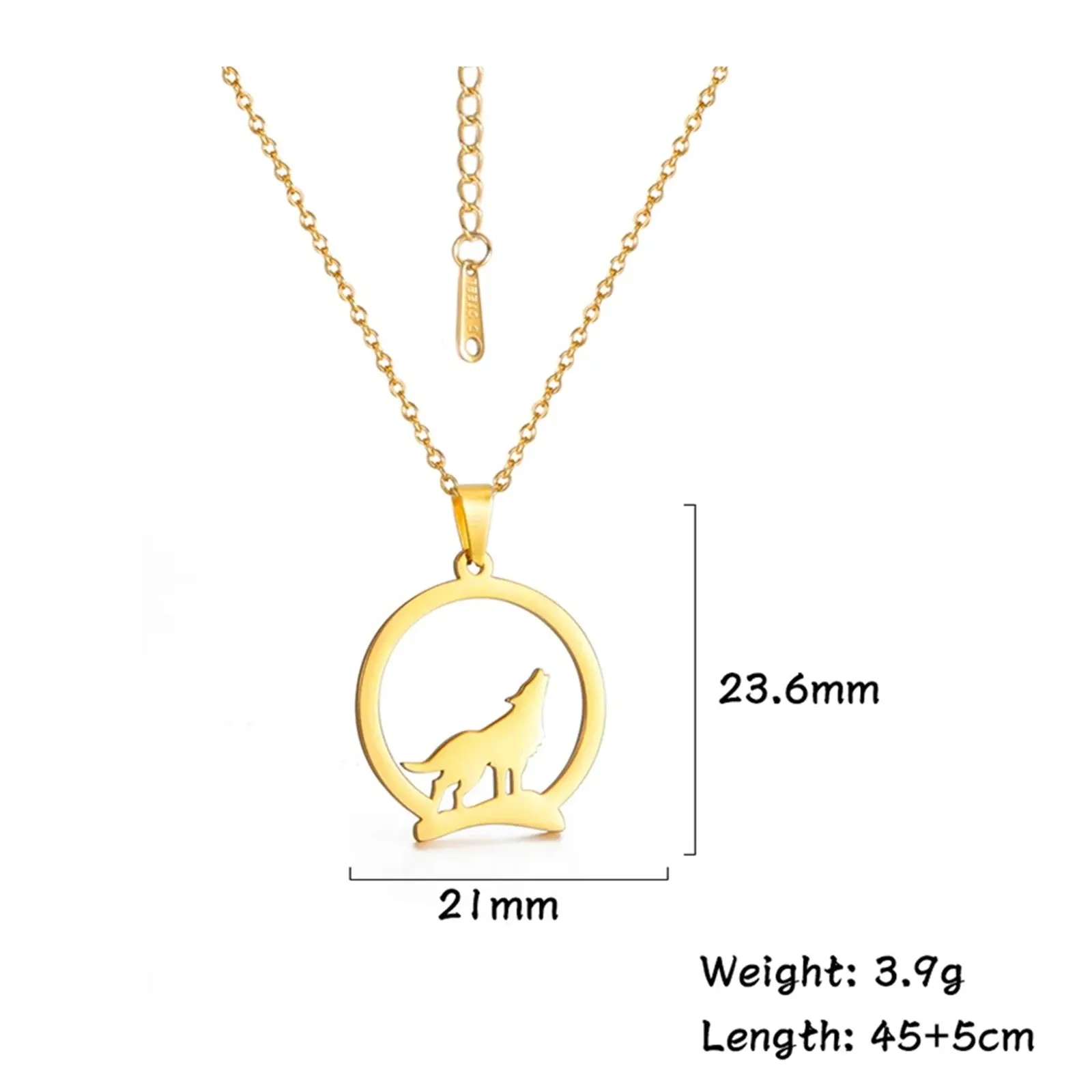 Teamer Moon Night Howling Wolf Necklace For Animal Lovers