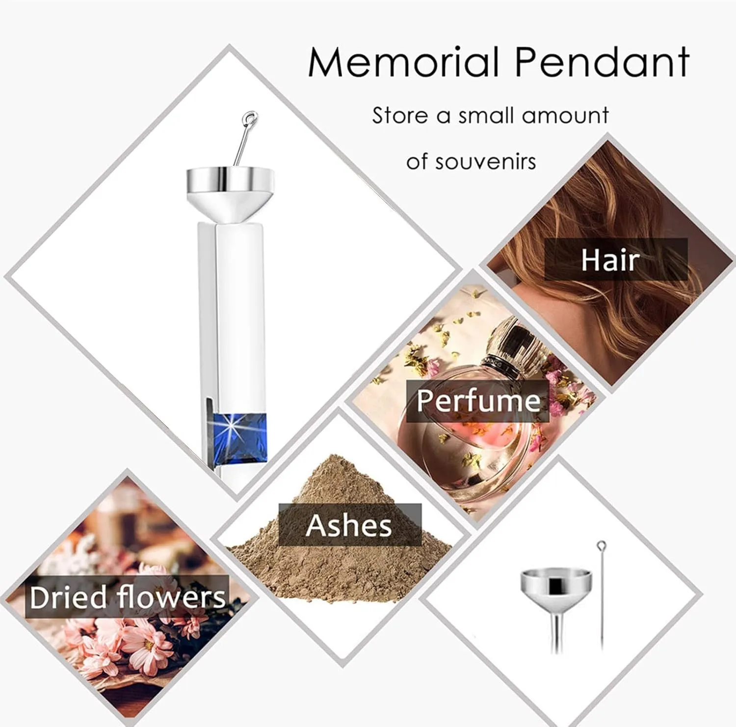 weikui 3 Pieces Heart Cross Cubic Urn Necklace for Ashes for Men Women Cremation Jewelry Crystal Memorial Locket Ashes Pendant Family Keepsake Sharing Jewelry Set